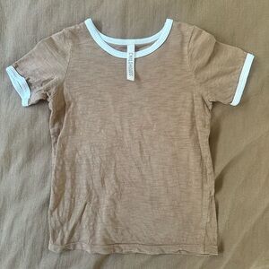 Childhoods Clothing Ringer Tee, Milk Chocolate, Light Brown, size 5T